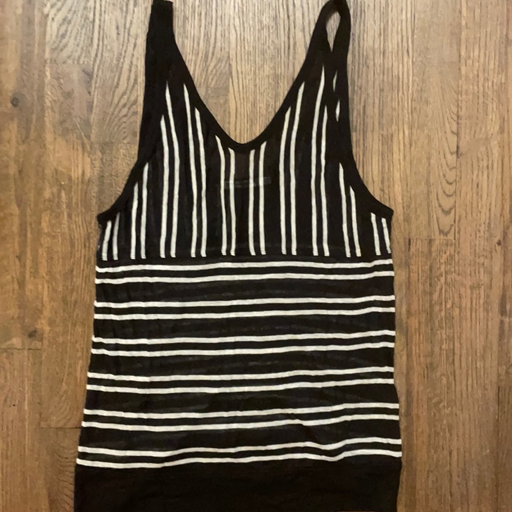 T Alexander Wang Black and White Stripe tank
